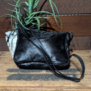 Elegant Black Women's Faux Snakeskin Bag